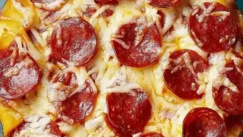 Delicious pepperoni pizza lasagna rolls ready for family dinner