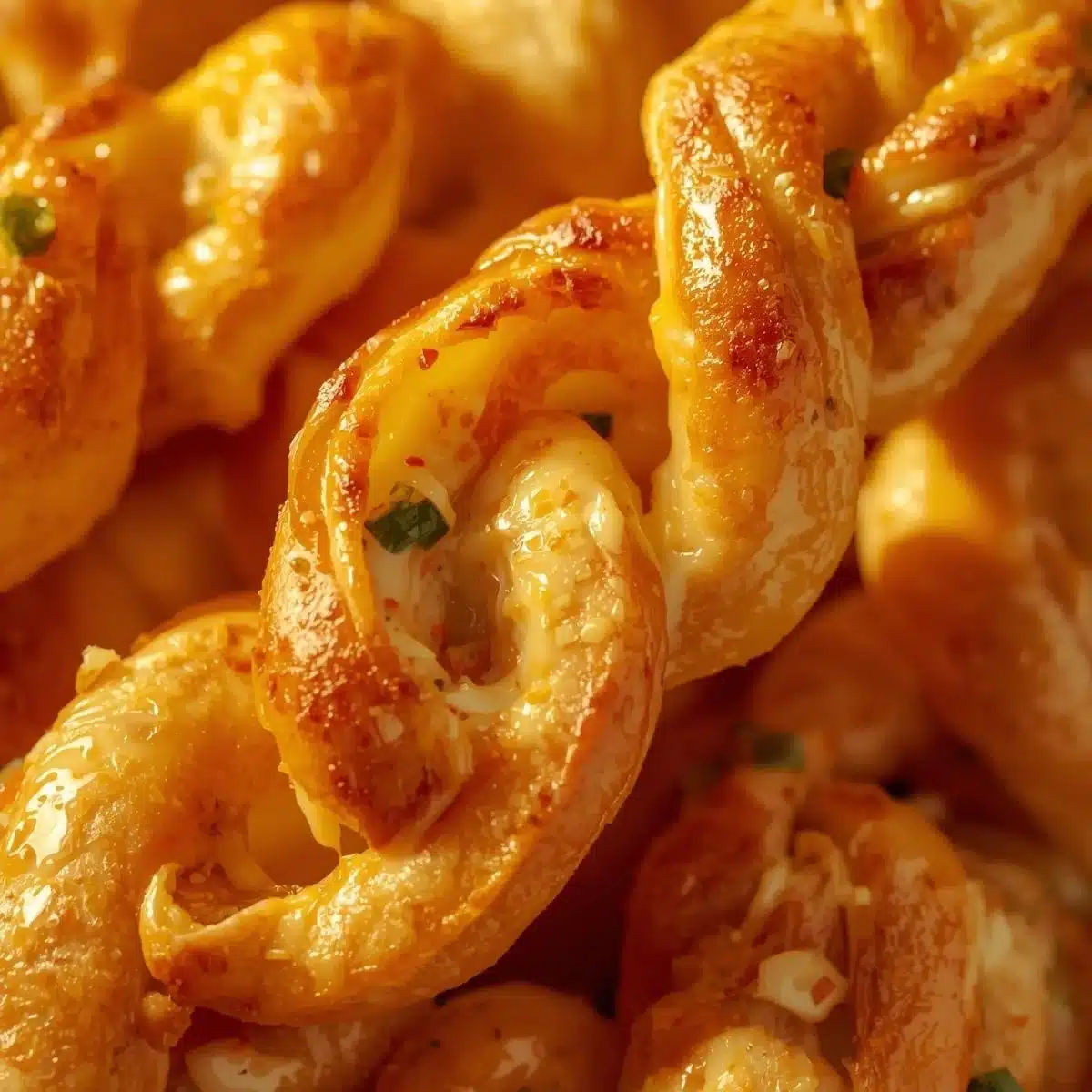 Savory jalapeno popper twists served on a platter, ready to enjoy.