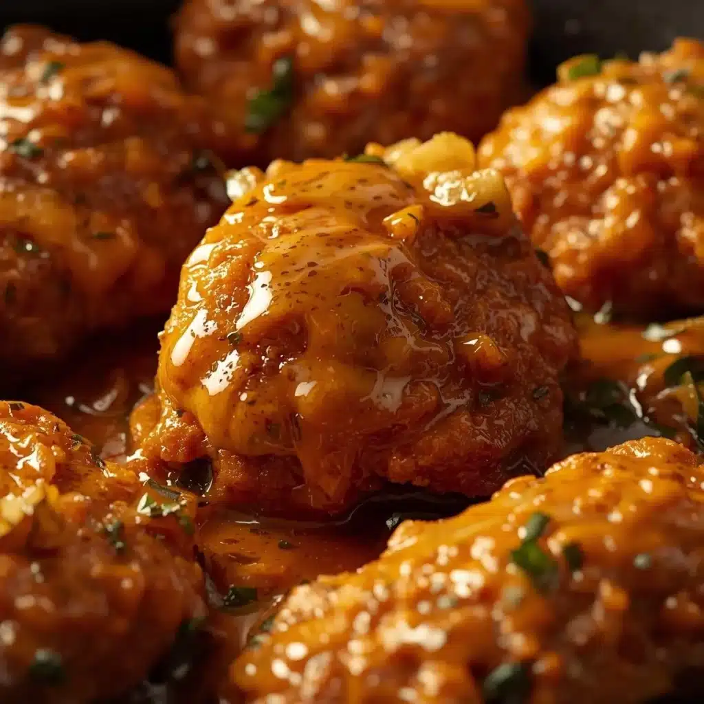 Sour cream and onion chicken dish on a plate with garnishes