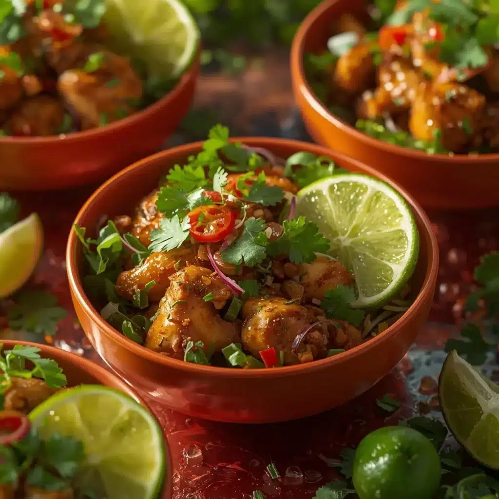 Cilantro lime chicken bowls with fresh ingredients and vibrant flavors