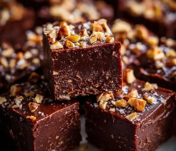 Delicious homemade Ultimate Christmas Fudge in a festive setting