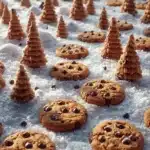 Winter Wonderland chocolate chip cookies fresh out of the oven