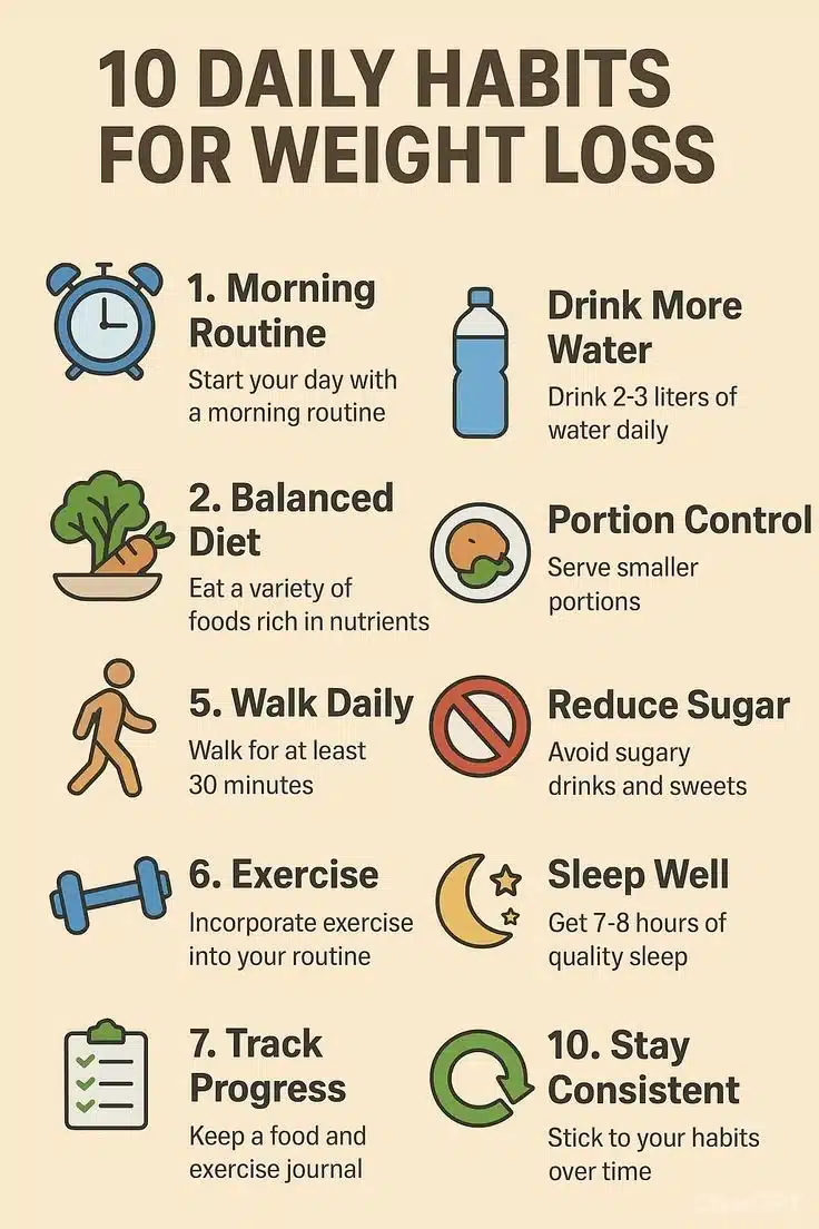 10 Best Weight Loss Tips for a Healthy Lifestyle infographic