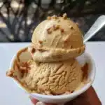 Delicious authentic Italian salted caramel gelato served in a dessert cup
