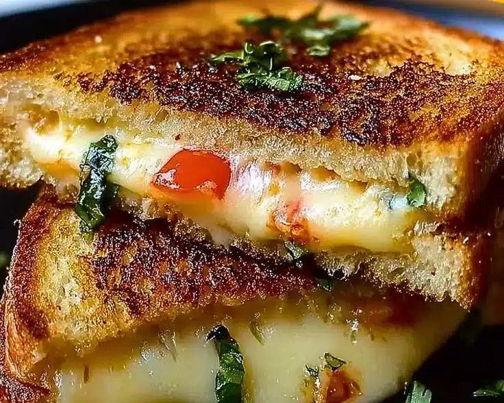 Delicious grilled cheese sandwich with melted cheese and golden brown bread