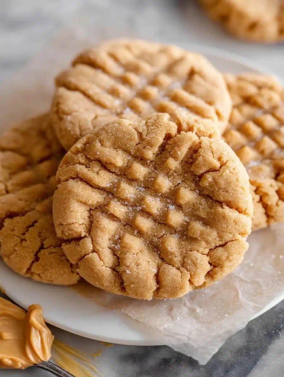 Delicious homemade peanut butter cookies on a baking tray