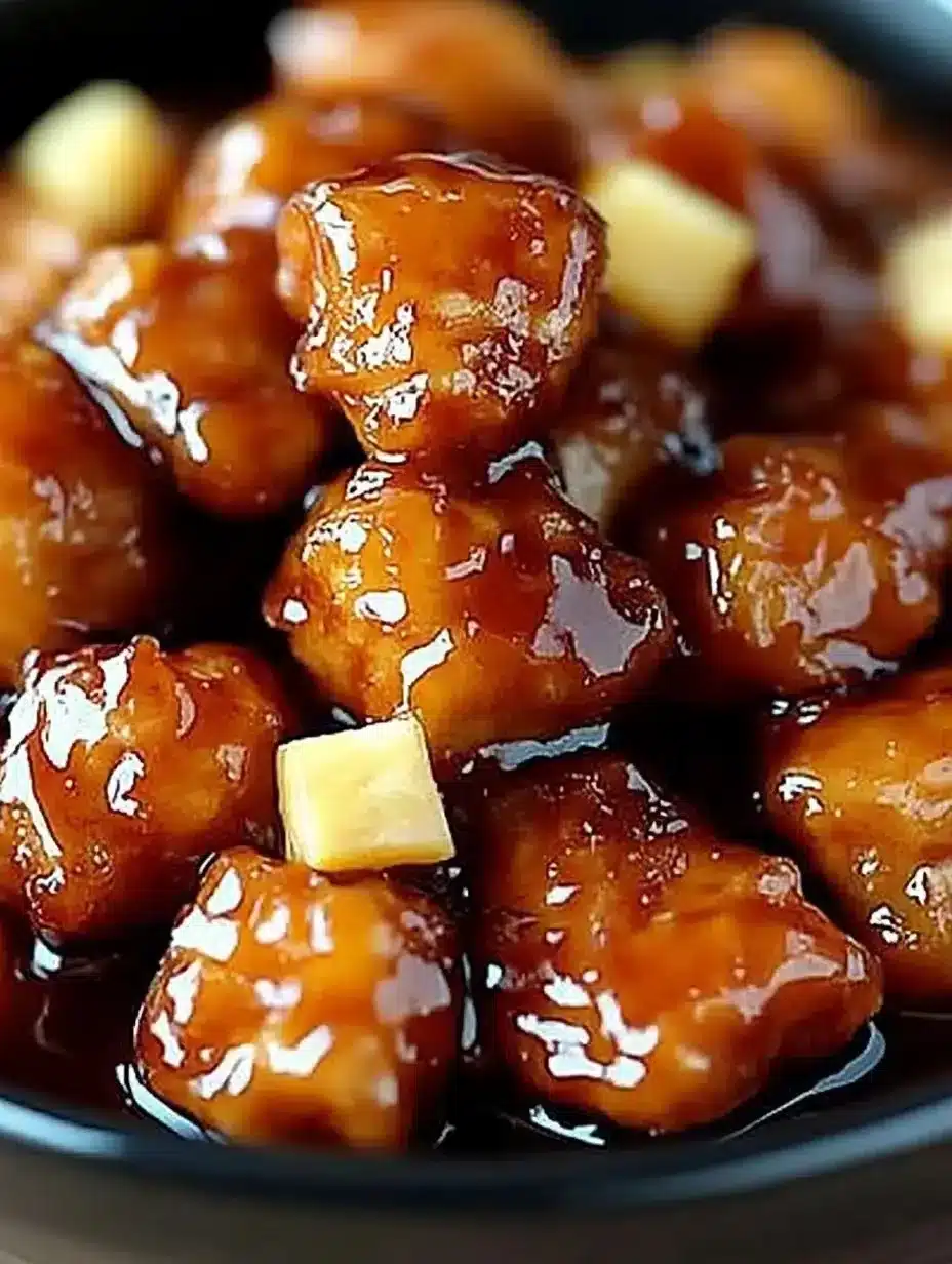 Delicious Brown Sugar Pineapple Chicken served with vibrant vegetables