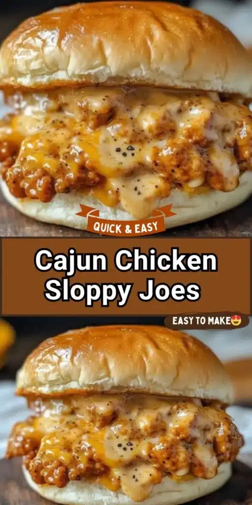 Delicious Cajun Chicken Sloppy Joes served on a plate with toppings