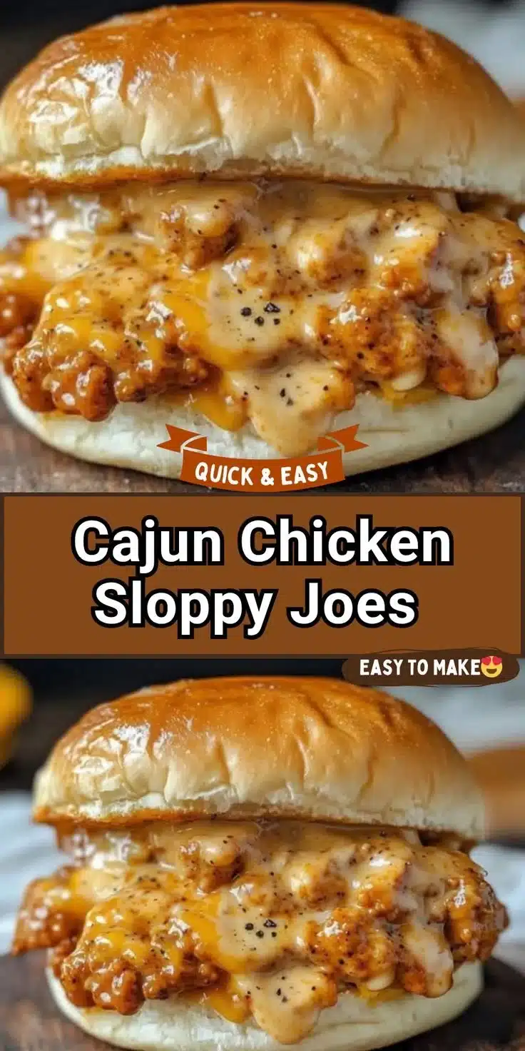 Delicious Cajun Chicken Sloppy Joes served on a plate with toppings