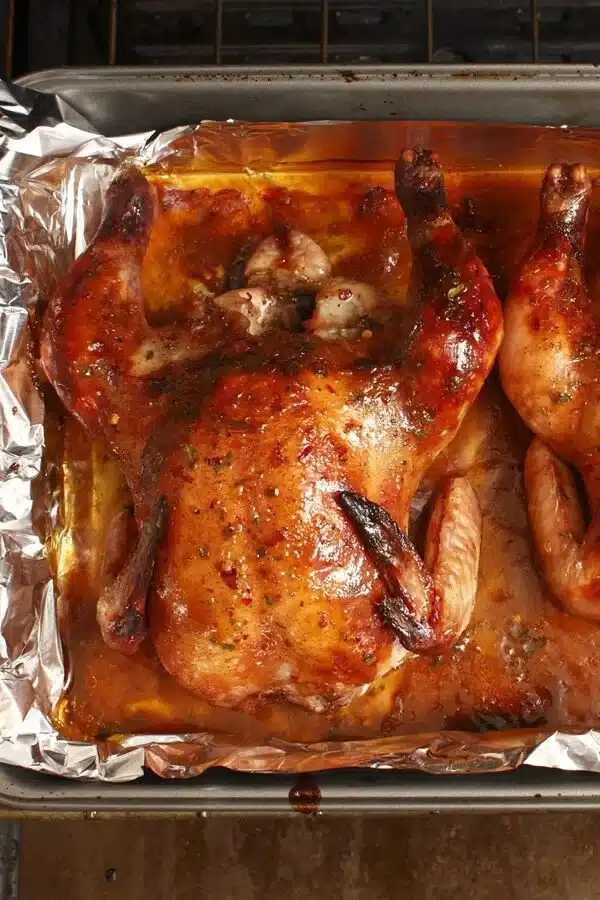 Deliciously seasoned Cajun Cornish Hens served on a rustic table