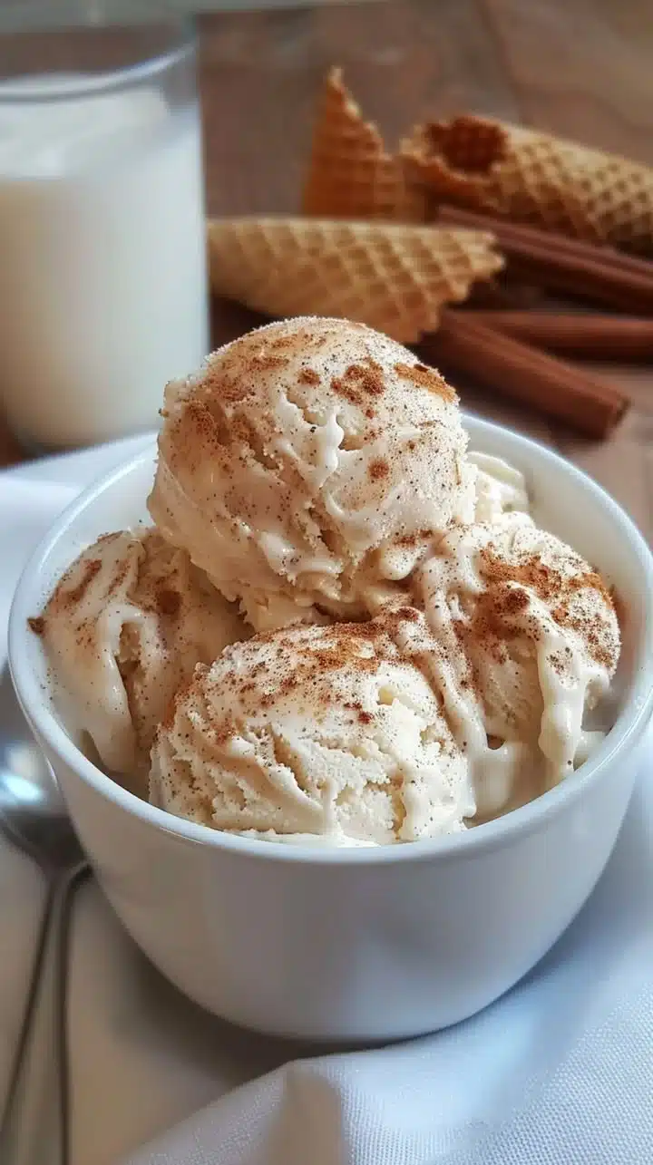 Cinnamon Crunch Ice Cream with sweet milk flavor and crunchy cinnamon swirls