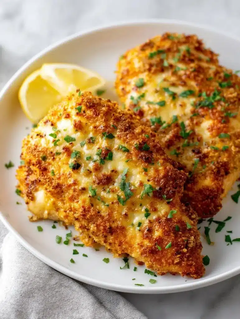 Delicious Copycat Longhorn Parmesan Crusted Chicken recipe on a plate