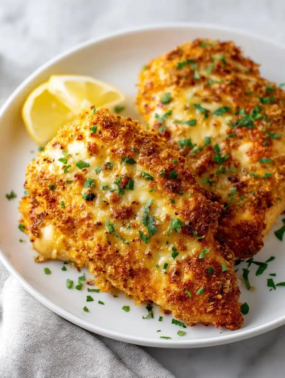 Delicious Copycat Longhorn Parmesan Crusted Chicken recipe on a plate