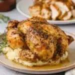 Juicy, herb-roasted Cornish Game Hens served with vegetables and herbs.