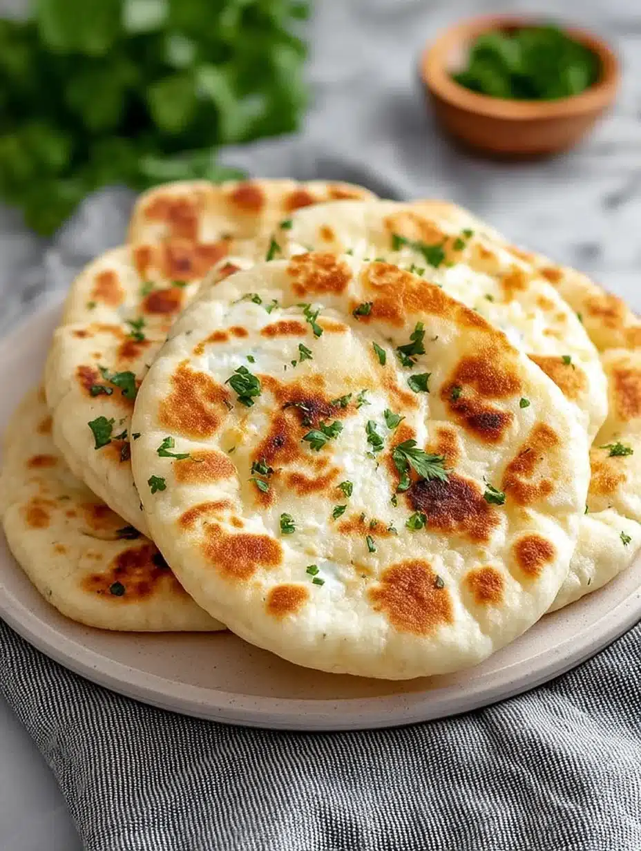 Freshly made cottage cheese flatbread served with toppings