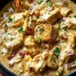Creamy ranch chicken cooked in a crock pot for a delicious, easy meal.