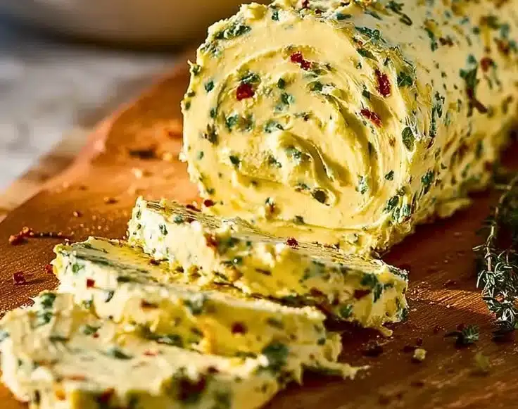 Creamy zesty cowboy butter served with grilled steak