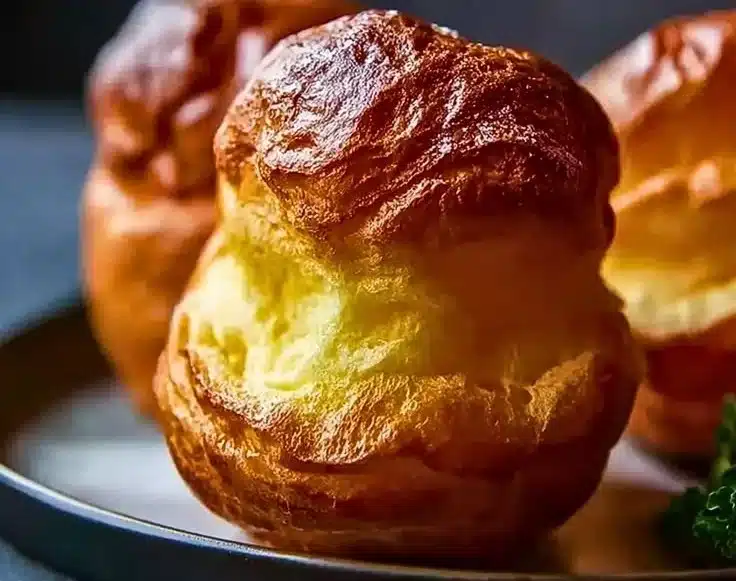 Fluffiest popovers ready to be served, golden and airy with a delicious texture.