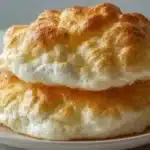 Fluffy cottage cheese cloud bread fresh out of the oven, low-carb and gluten-free.