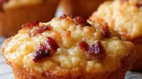 High protein maple bacon pancake muffins fresh out of the oven