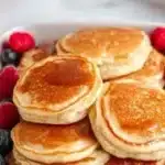 Delicious high protein pancakes made with protein powder on a plate