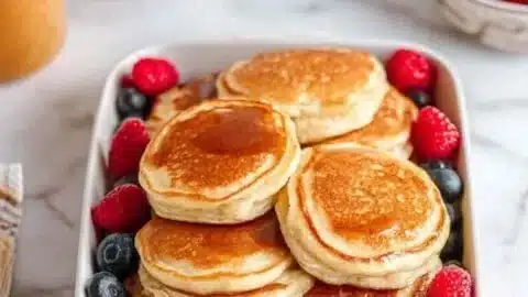 Delicious high protein pancakes made with protein powder on a plate