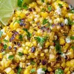 Delicious Mexican street corn salad with fresh corn, cheese, and spices