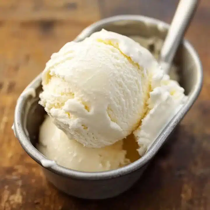 Delicious homemade no-churn ice cream in a colorful bowl