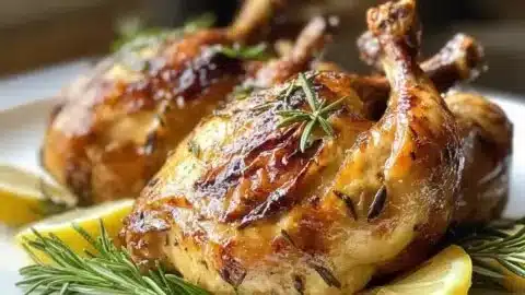 Perfectly roasted Cornish hens garnished with herbs, ideal for elegant dinners.