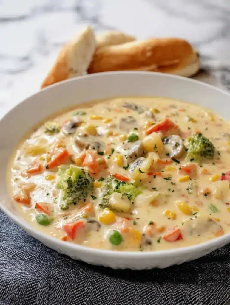 Delicious creamy vegetable dish made in a pressure cooker, inspired by Dixie Stampede.