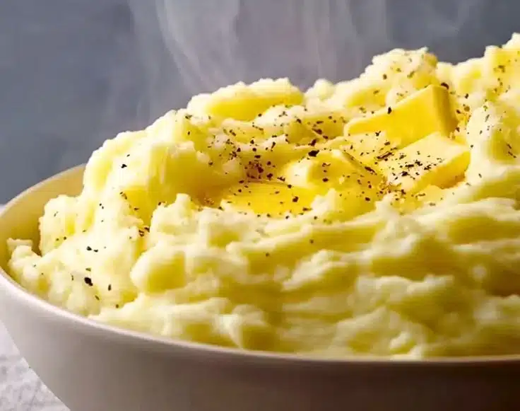 Quick Gouda Mashed Potatoes served in a bowl
