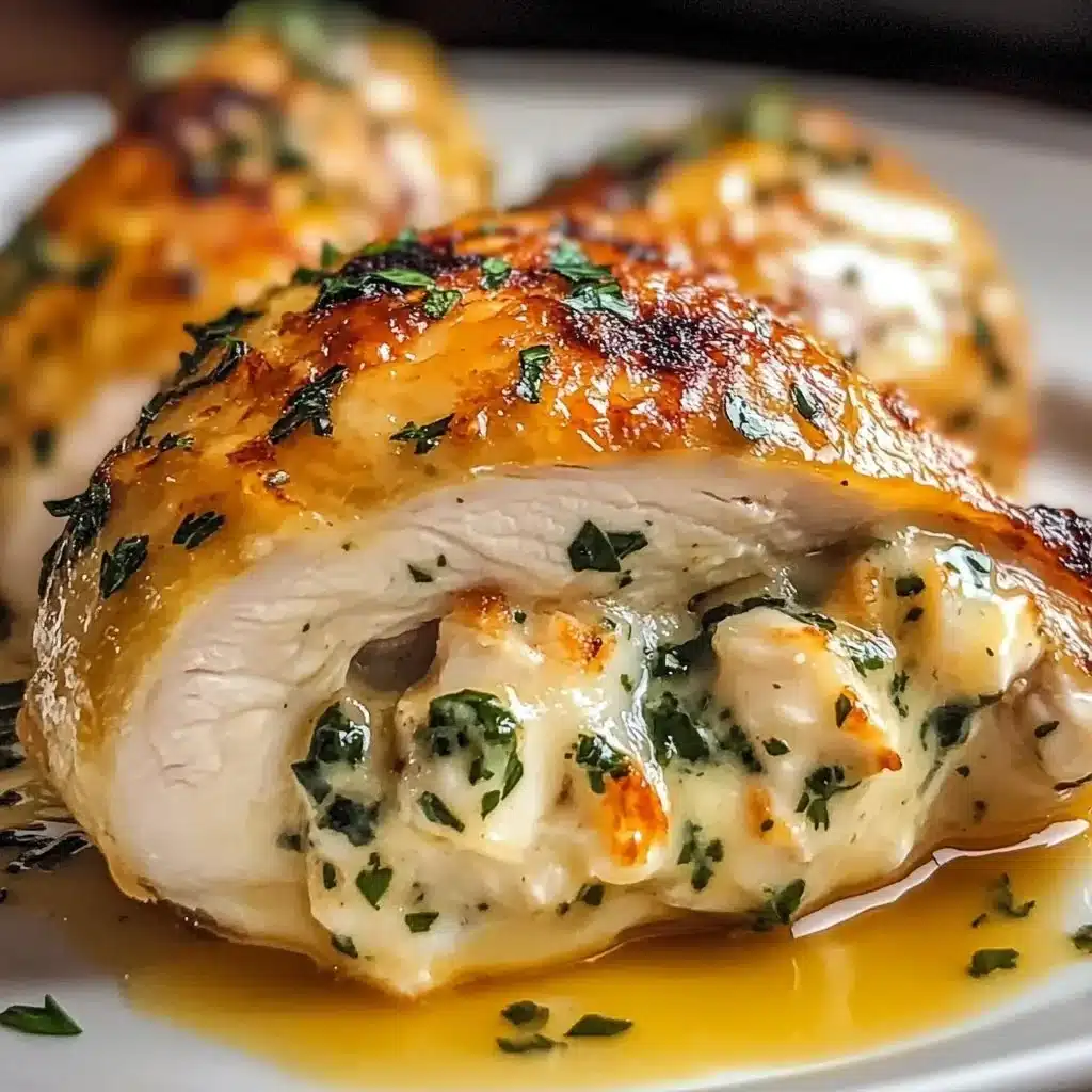 Delicious Ruth's Chris stuffed chicken copycat recipe ready to serve.