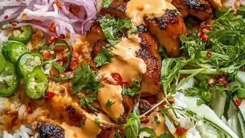 Sweet Chili Chicken Bowl with Coconut Lime Drizzle