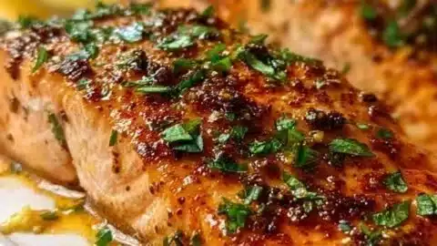 Delicious Texas Roadhouse Salmon served with sides on a plate.