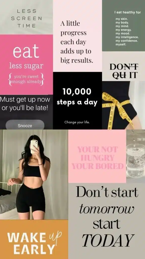 Vision board for weight loss inspiration and motivation