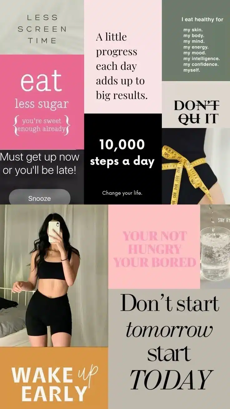 Vision board for weight loss inspiration and motivation