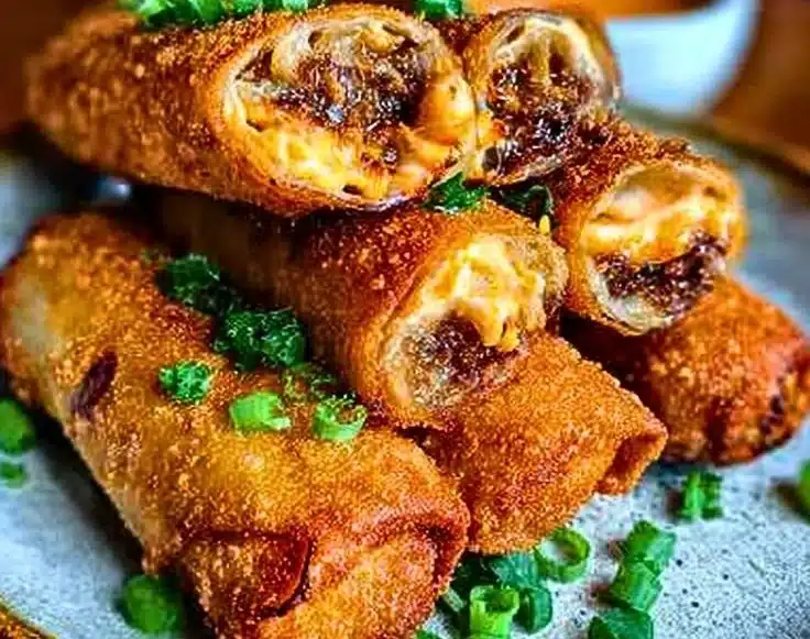 Delicious Voodoo Egg Rolls filled with vibrant spices and flavors.