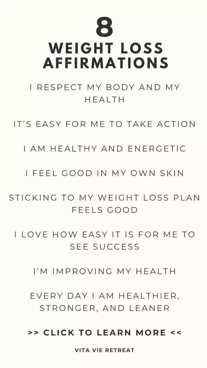 Woman practicing weight loss affirmations for a strong mindset