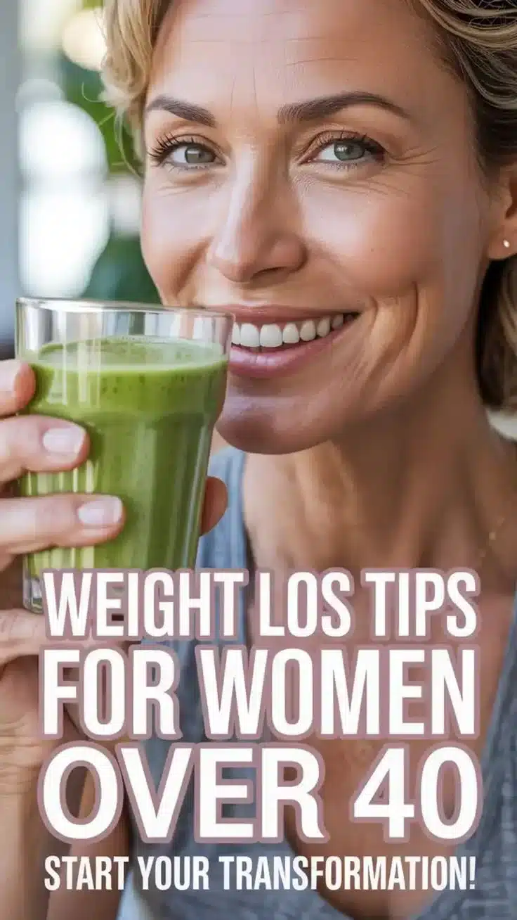 Weight loss tips for women over 40 featuring effective fat-burning strategies.