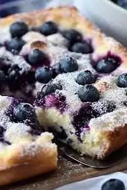 Blueberry cottage cheese breakfast bake served in a dish