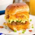 Breakfast sliders made with Hawaiian rolls for a tasty morning meal