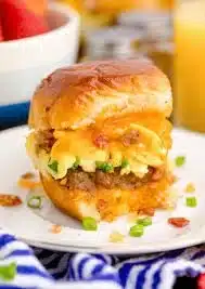 Breakfast sliders made with Hawaiian rolls for a tasty morning meal