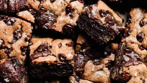 Delicious brown butter brookies made with rich brownie and cookie layers