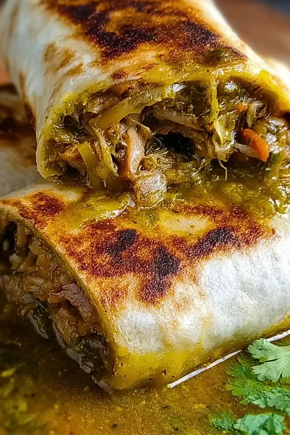 Delicious Green Chili Hatch Burrito with fresh ingredients and vibrant flavors.