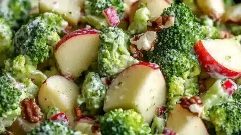 Honeycrisp Apple Broccoli Salad with vibrant colors and crunchy textures
