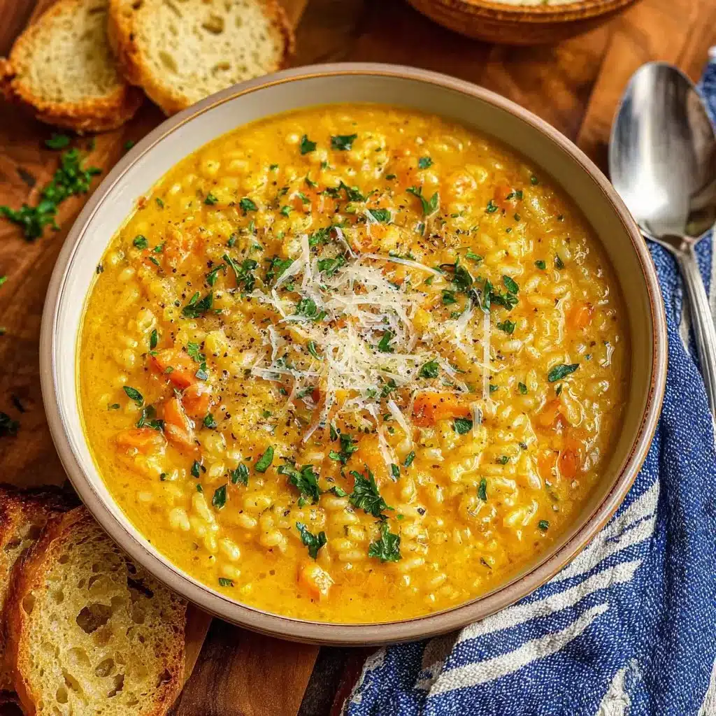 Bowl of Italian Penicillin Soup with fresh vegetables and herbs.