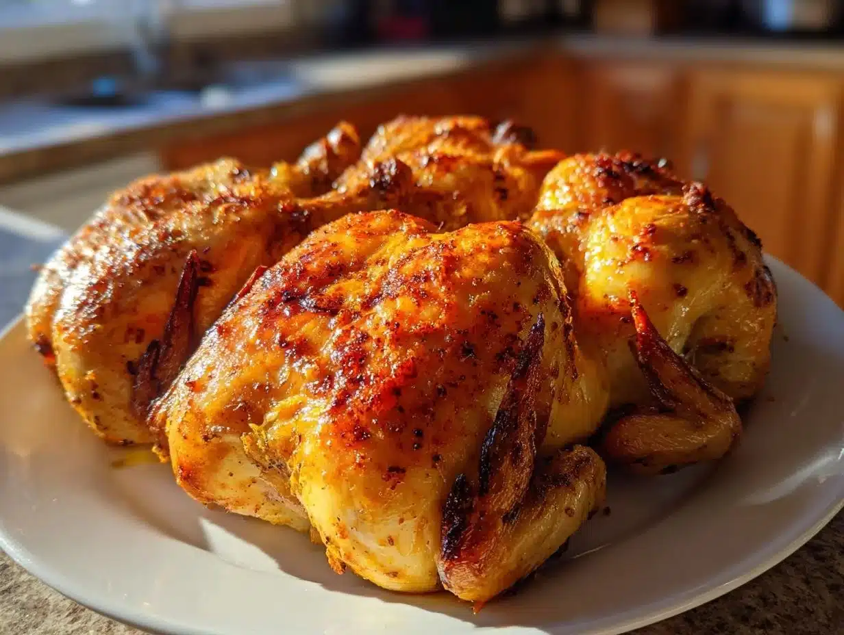 Juicy orange-glazed Cornish hens ready for a delicious meal