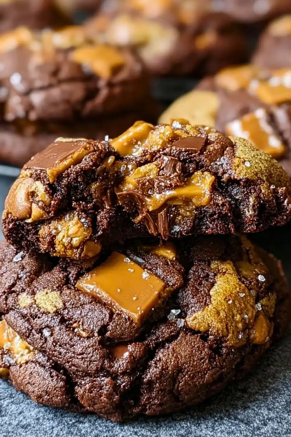 Delicious Levain Bakery chocolate toffee cookies with chocolate chunks and toffee bits.