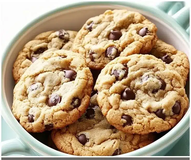 Delicious big and chewy chocolate chip cookies fresh out of the oven