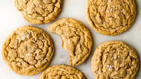 Soft and chewy peanut butter cookies on a cooling rack.